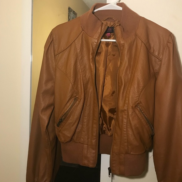 Faux Leather Carmel Jacket - Picture 1 of 4